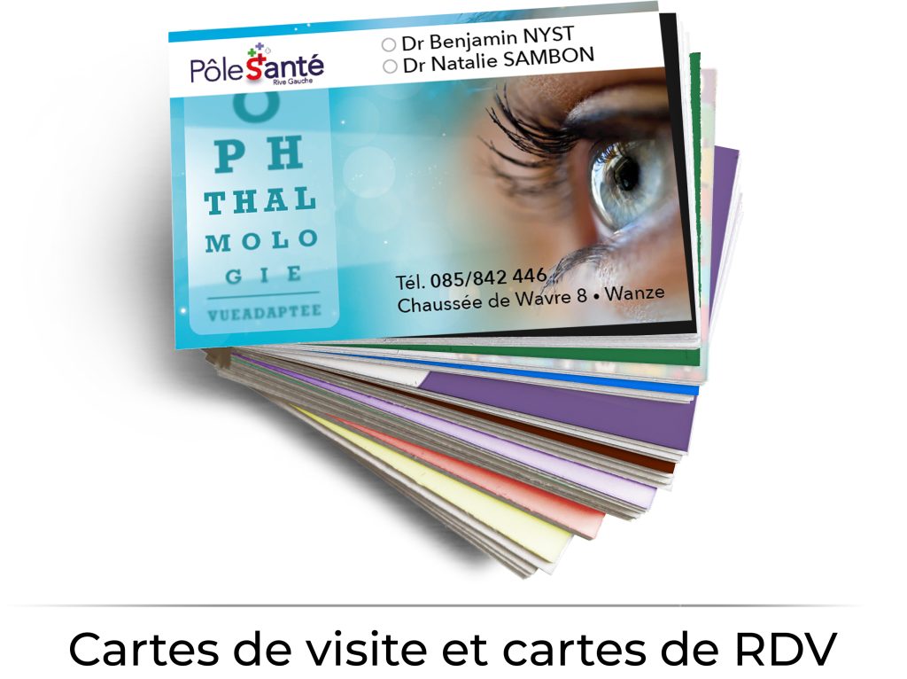 Image représentant la page des cartes de visite et cartes de rendez-vous
