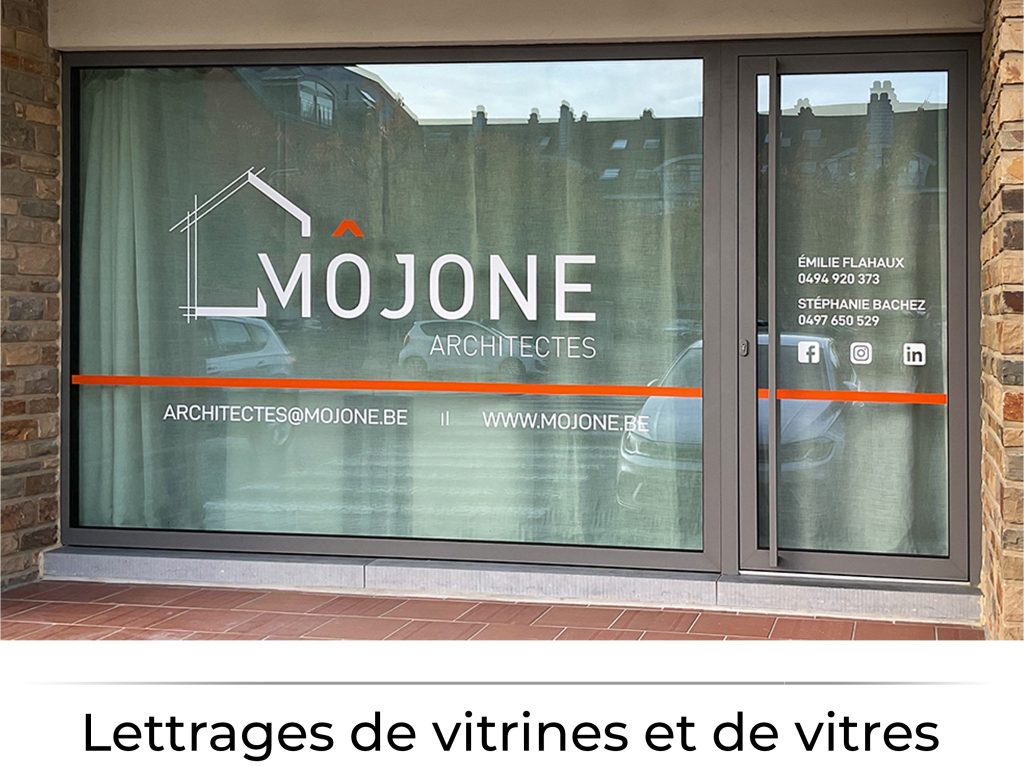 Image représentant la vitrine d'un commerce. Cette image est un lien vers la page des lettrages de vitrines et de vitres.